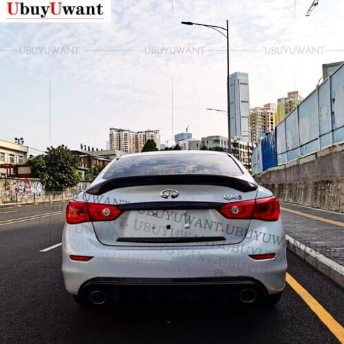 Real Carbon Fiber Car Trunk Spoiler Wing Lid For Infiniti Q50 2014-2021 Highkick Rear Wing Spoiler Rear Trunk