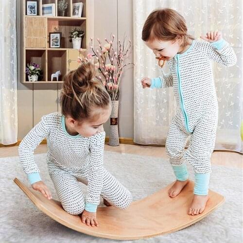 Balance Board Children Yoga Wood Kids Toy Wobble Fitness Workout Twist Training Equipment With Felt Indoor Sport