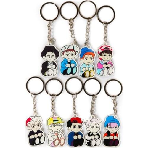 EXO Keychain Star Peripheral Silica Gel Fashion Pendant Student Backpack Car Key Creative Jewelry Funny Decoration Accessories