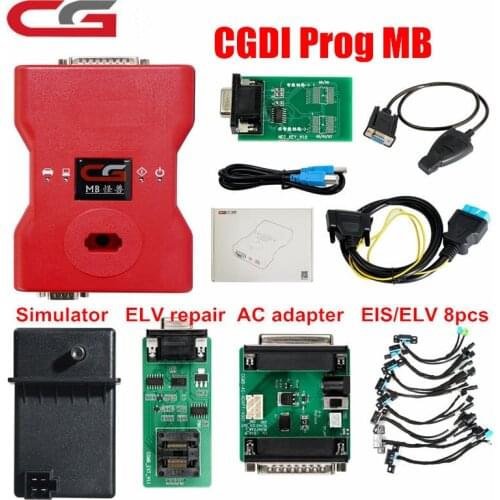 CGDI Prog MB Supports All Key Lost CGDI MB For BENZ Add Fastest Key via OBD Full Adapters ELV Simulator/ELV Adapter/AC/EIS Wire