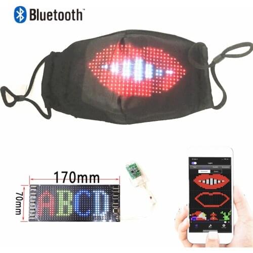 Bluetooth Flexible Rgb Led Module 12*36 Pixel Led Display Matrix Screen Simulate Mouth Movement for T-shirt Face Mask Backpack