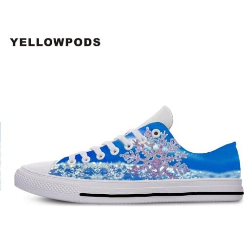 Flats Classic Canvas Shoes Winter Snowflake Design Custom Letters Style Cool Women Woman White Flats Casual Fashion Shoes