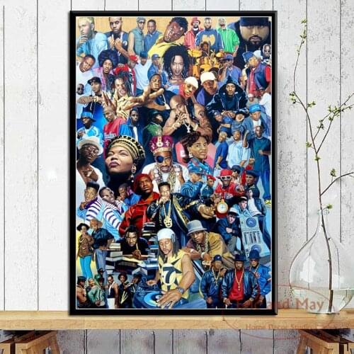 Hip Hop Legends Super Star Old School 2PAC Biggie Smalls Wu-Tang Eminem Rap Art Canvas Painting Wall Home Decor Quadro Cuadros
