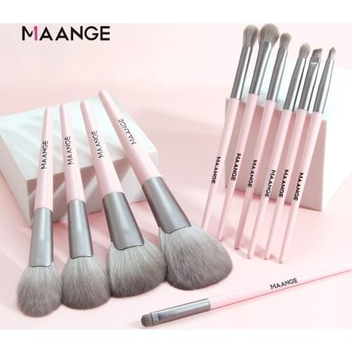 MAANGE 7/11pcs Makeup Brushes Set Wood Handle Make Up Brushes Foundation Powder Blush Eyeshadow Brush Soft Hair Cosmetic Tools