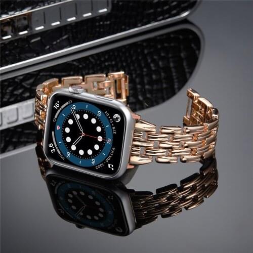 New Stainless Steel Strap For Apple watch Band 6 40mm 44mm Metal Luxury Bracelet iwatch series Straps 5 SE 3 38mm 42mm Wristband