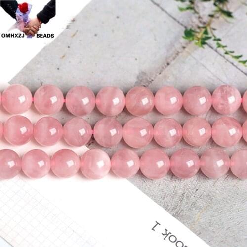 OMH Wholesale JD46 6810 12mm Natural Jewelry DIY Making Bracelet Necklace Natural AAA Madagascar Pink Crystal Loose Spacer Beads