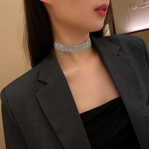 Necklace for Women Retro Light Luxury Crystal Necklace Exaggerated Fashion Elegant Clavicle Chain Jewelry Wholesale