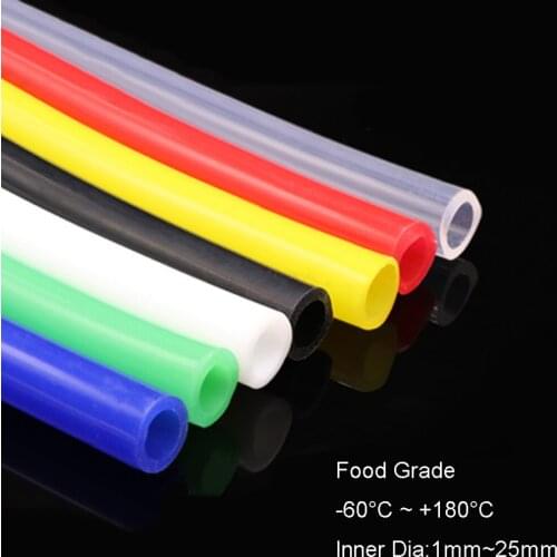 1 Meter Food Grade Silicone Hose 1/2/3/4/5/6/7/8/10/12/14/16/20/25mm Inner Diameter Colorful Flexible High Temp Tube Pipe
