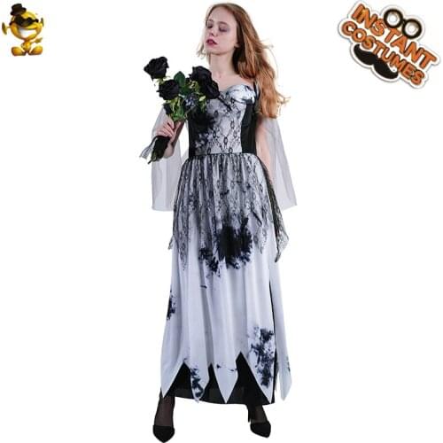 DSPLAY Fancy Dress Fairy Bride Halloween Women 's Role Play Clothing Horror Zombie Carnival Adult Sexy Ghost Bride Clothing