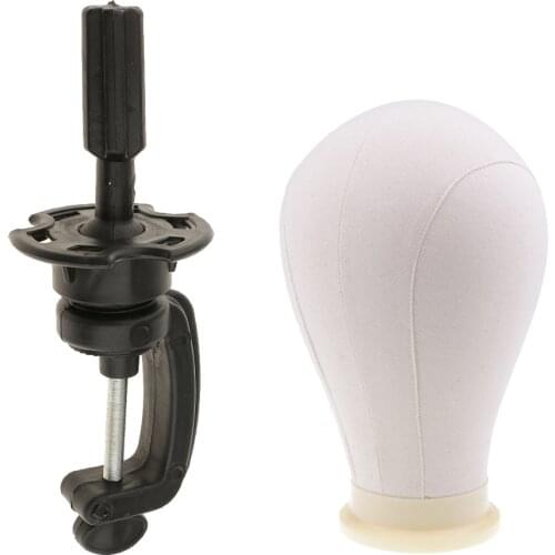 Professional 24" Canvas Head Mannequin Hairdressing Head Holder Clamp Tool