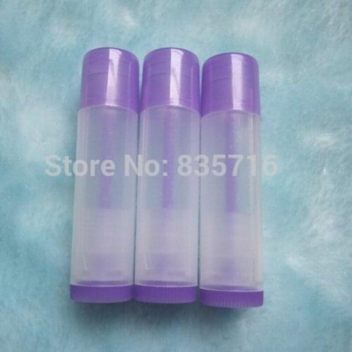 100PCS/LOT 5ML Empty Lipstick Tube ,Transparent+Purple Plastic transparent purple Lip Gloss Container, Makeup Sub-bottling hz13