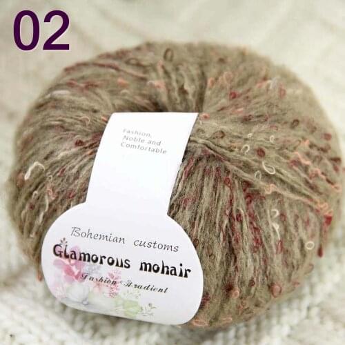 Sale 1SkeinX50gr Luxury Fluffy Soft NEW MOHAIR Shawls Hand Knit Crochet Yarn Camel 825-02