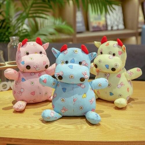 30CM Cute Cattle Plush Toys Kawaii Simulation Floral Cloth Cow Plush Doll Stuffed Soft Pillow For Children Kids Birthday Gifts
