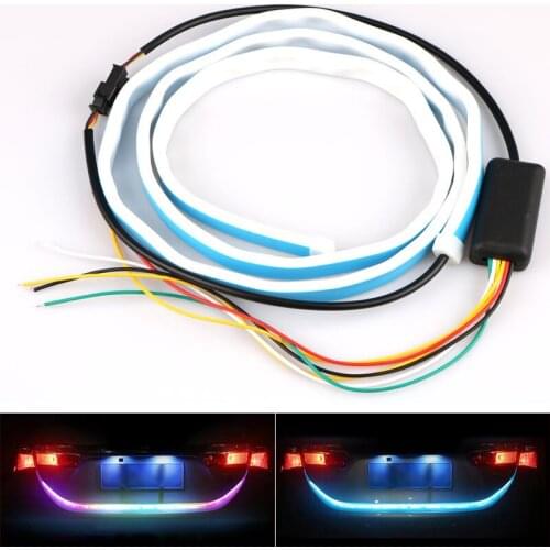 Car Rear Trunk Tail Light Dynamic Reverse Warning LED Strip For Skoda Superb Octavia 2 Fabia Rapid Yeti Citroen C4 Grand Picasso