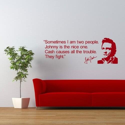 Johnny Cash QUOTE VINYL WALL ART STICKER ROOM DECAL WALL DIY Wall Stickers for Living room bedroom Mural adesivo de parede D512