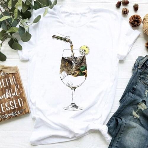 T Shirt Women 2021 Printed Basic Casual Harajuku Tee T Shirts New Summer Short Sleeves Woman Tops Female Tshirt Round Collar