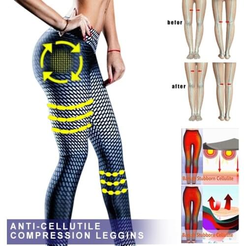 Women Anti-Cellulite Compression Slim Leggings Gym Running Yoga Sport Pants SUB Sale