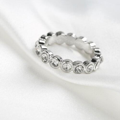 Milangirl Simple Fashion AAA Cubic Zirconia Crystal Promise Rings for Women Noble Wedding Jewelry Ring for Girl Fine Ring