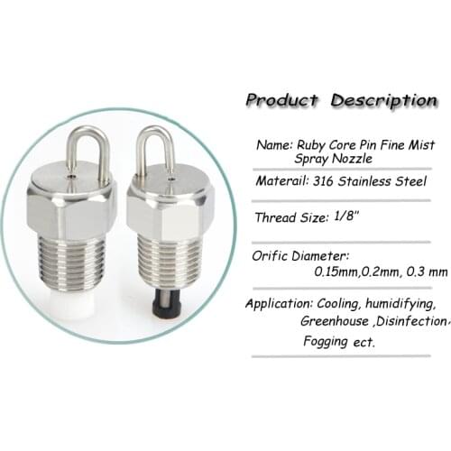 1/8" Ruby impact atomizing nozzle High Pressure Anti Drip Misting Nozzle Humidification landscape foggy ruby spray nozzle