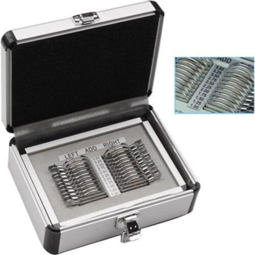 22PCS Optical Opthalmic Progressive Lens Set Trial Lens Case Aluminium Tray & Case 22Pcs Visual Acuity Test Tool