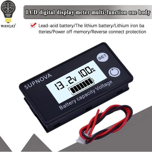 8-100V LCD Voltmeter Battery Car Power Detection Digital Display Lithium Lead Acid Battery Residual Capacity Display