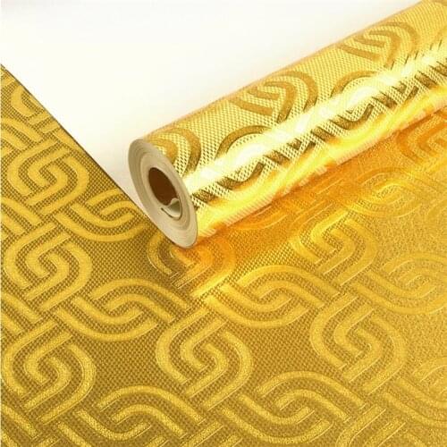 Beibehang Luxury gold foil three-dimensional pastoral flower hotel decoration ceiling gold waterproof luxury wallpaper