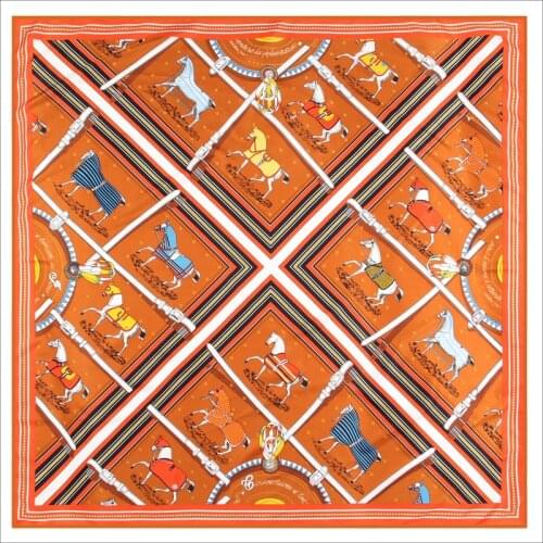 Square Silk Twill Scarf Hand Rolled Silk Twill Scarf 90*90cm Head Scarves Animal Print Silk Designers Scarf 90