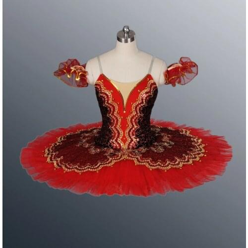 Don Quixote Women Black Red Tutu Adult Competition Classical Professional Tutu La Esmeralda Stage Performance Ballerina Costume