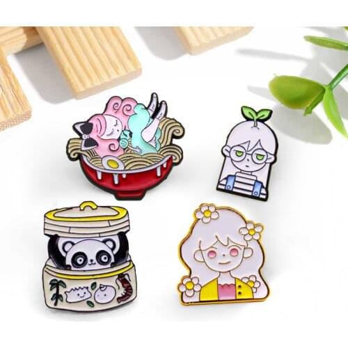 Lovely Girl Enamel Pin beautiful girl Sister Best friend friendship Brooches Animal panda Cartoon Feminist Pins Gifts for Women