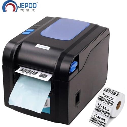 XP-370B Label Barcode Printer Thermal Receipt Label Printer Bar Code QR Code Sticker Machine 20mm-80mm Auto Stripping