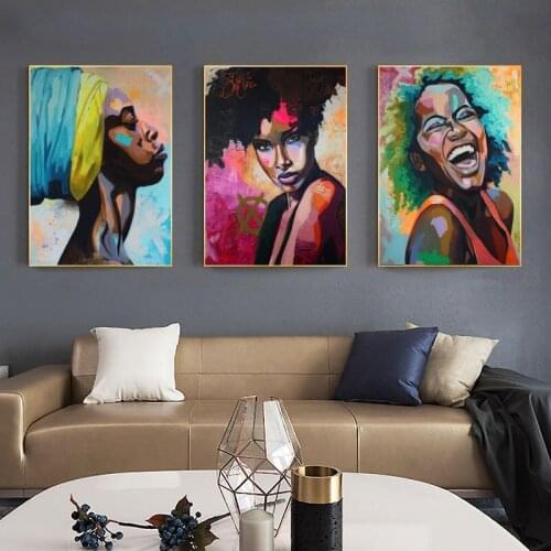 African Woman Portrait Cuadros Canvas Paintings Posters and Prints Scandinavian Wall Art Pictures for Living Room Decor