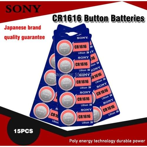 15Pcs Sony 50mAh 3V Lithium Button Cell Battery CR1616 DL1616 BR1616 ECR1616 5021LC L11 LM1616 CR 1616 Coin Cell Batteries