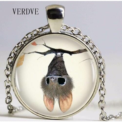 Cutest little bat ever Logo Pendant Necklace Heart-shaped Bronze Vintage Necklace Women Jewelry Inspiring Word Gifts