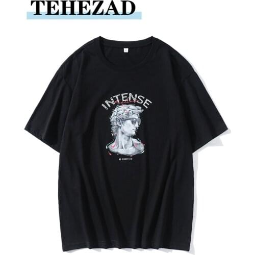 Spring/summer 2021 New O-Neck Mens T-Shirt Portrait Sculpture Printed Casual-Fit Large Size Short Sleeve for Men and Women