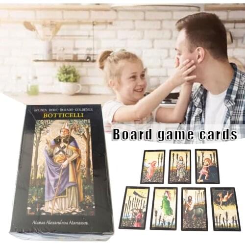 Newly Golden Botticelli Tarot English Edition Paper Card Interesting Board Game for Parties Camping Gathering