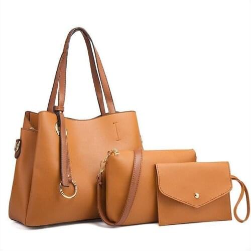 FUNMARDI 3 Pieces Set High Capacity Women Bags Luxury Design Soft PU Leather Handbags Female Shoulder Bag Solid Color Totes bags