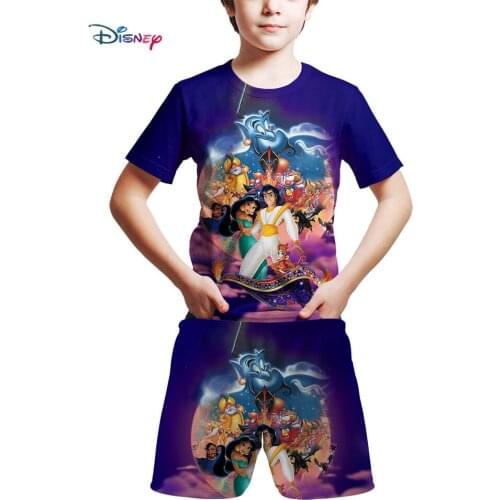 New suit Summer Aladdin 3D T Shirt trajes cortos Children Casual Streetwear T-shirt Boy Girl Kids Print Tops Cool Tee Clothing