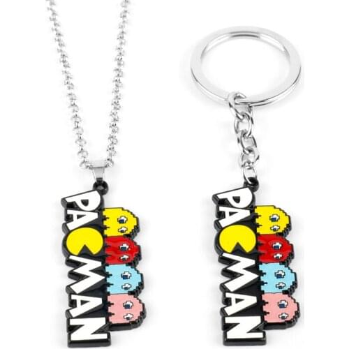 Pacman Necklace Colorful Metal Charm Men Women Jewelery Novelty Accessories Pendant Necklace