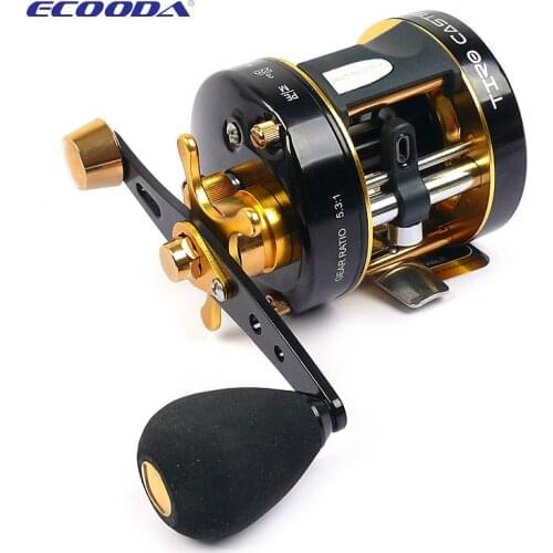 ECOODA Offshore fishing wheel ETC 40/50 Left/Right Baitcasting Fishing Reel Trolling Reel Snakehead Reel Light 5.3:1
