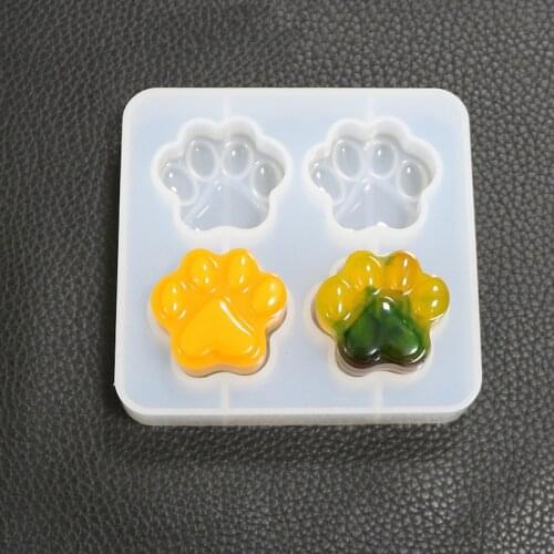 Cat Paw Silicone Mold (4 Cavity) Dog Paw Mold Animal Clear Mold for UV Resin Decoden Cabochon DIY Resin Molds for Jewelry