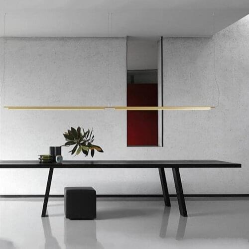 Nordic Restaurant Bar Line Art Led Pendant Lamp Creative Study Room Front Desk Pendant Lights Dining Room Kitchen Hanging Lights