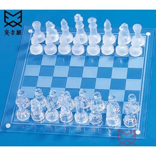Glass Chess Set Luxury Pieces Desktop Toy for Teens Board Game Table Chessboard Children Gift Dropshipping Center Dropship Goods