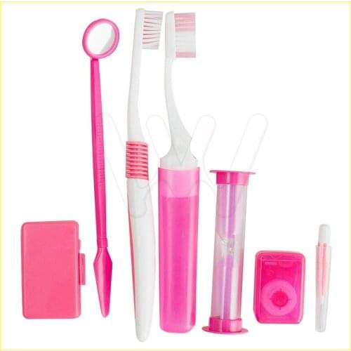 Dental Orthodontic Oral Care Kit Teeth Whitening Oral Clean Interdental Brush Dental Floss Mouth Mirror Tooth Brush