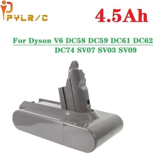 V6 21.6V 4500mAh Li-ion Battery for Dyson V6 DC58 Animal DC59 Multi floor DC61 DC62 DC74 SV07 SV03 SV09 Vacuum Cleaner Battery