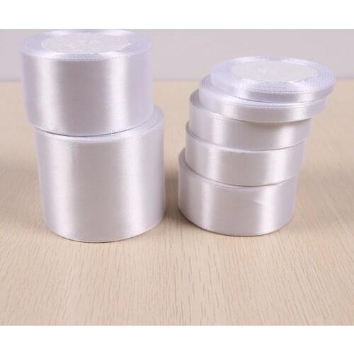 01,free shipping Wholesale 25 Yards White Silk Satin Ribbon , Wedding decorative ribbons, gift wrap, DIY handmade materials