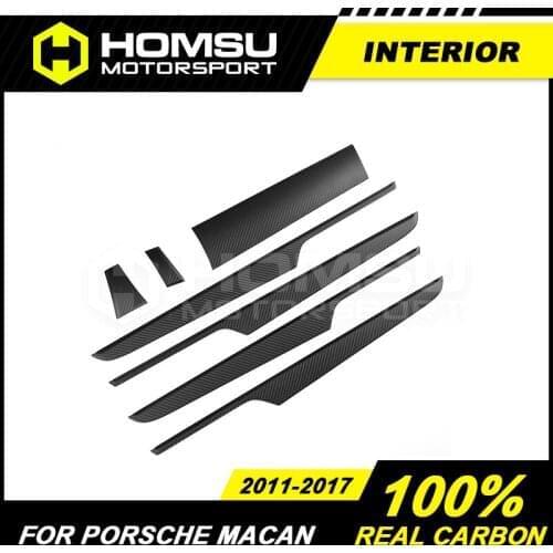 100% Real Carbon Fiber Interior Trim For Porsch Mecen 95B Dashboard Kit Door Handle Trim center console cover fit for LHD RHD