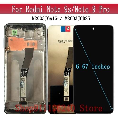 1080*2400 100% Tested LCD With Touch Screen For Redmi Note 9s LCD Display Screen Redmy Note 9 Pro Screen M2003J6A1G M2003J6B2G