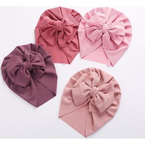 12pc/lot Newborn Ribbed Bows Baby Headbands Toddler Solid Knot Bow Headband,Ribbe Bows Turban Caps for Girls Hair Accessories