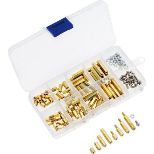 120PCS/Box M3 Male Female Brass Standoff Spacer PCB Board Hex Screws Nut Assortment Set Kit With Plastic Box M3*6mm-M3*20mm