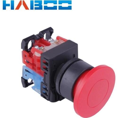 22mm FUJI Similar Self-Reset Mushroom Head Maintained Push Button Switch 10A600V